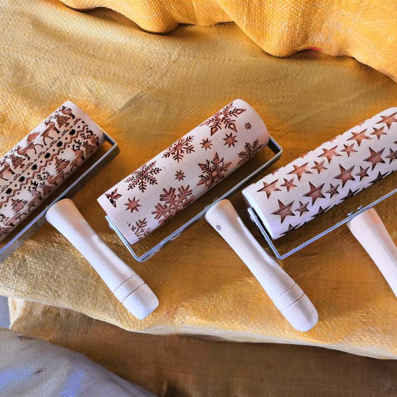 EMBOSSED HOLIDAY ROLLING PINS - Christmas Ornament