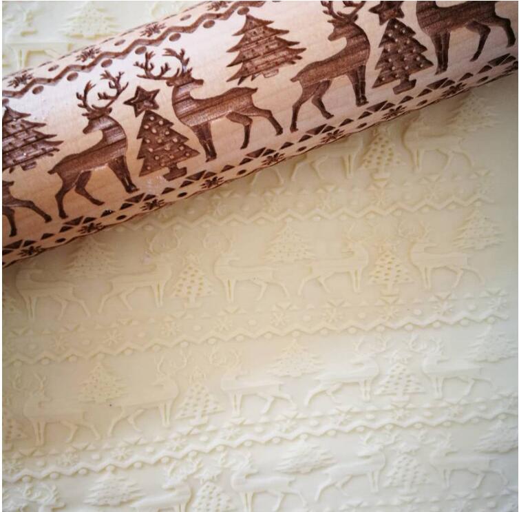 Christmas Rolling Pin - Embossed Holiday Rolling Pins