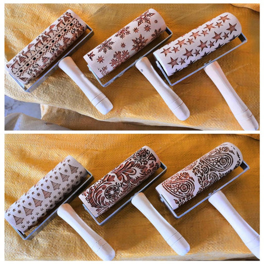 EMBOSSED HOLIDAY ROLLING PINS - Christmas Ornament