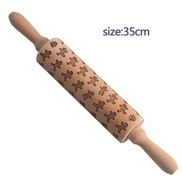 Christmas Rolling Pin - Embossed Holiday Rolling Pins