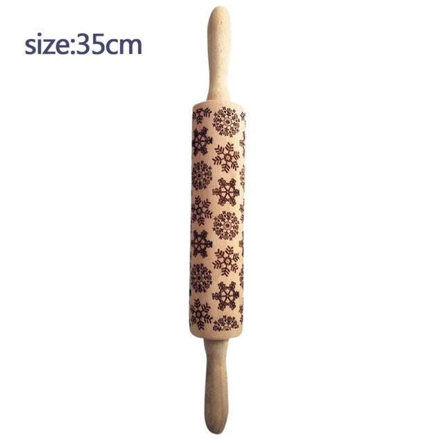 Christmas Rolling Pin - Embossed Holiday Rolling Pins