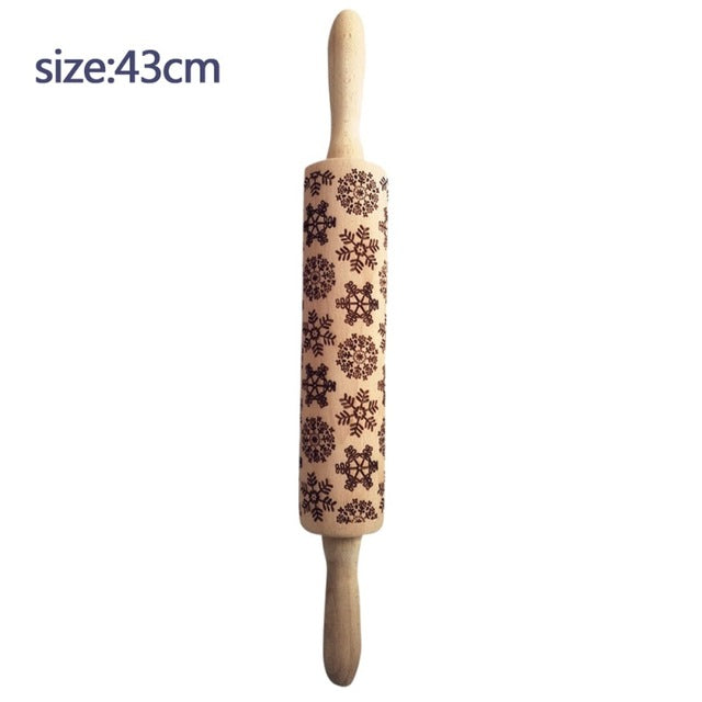 Christmas Rolling Pin - Embossed Holiday Rolling Pins